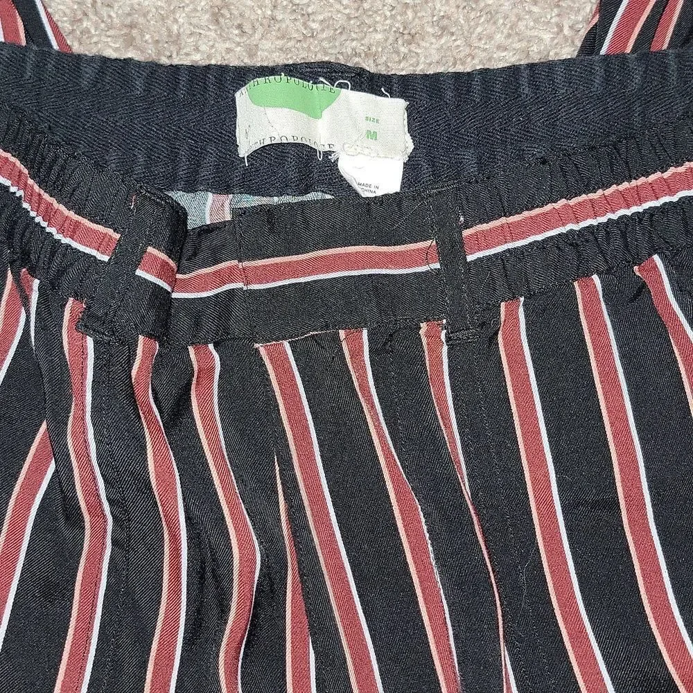 Anthropologie Silky Striped Jogger Pants Size M